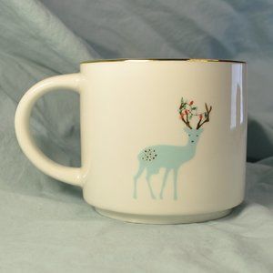 *BOGO mugs* 16 oz David's Tea Christmas holiday reindeer mug (w887)